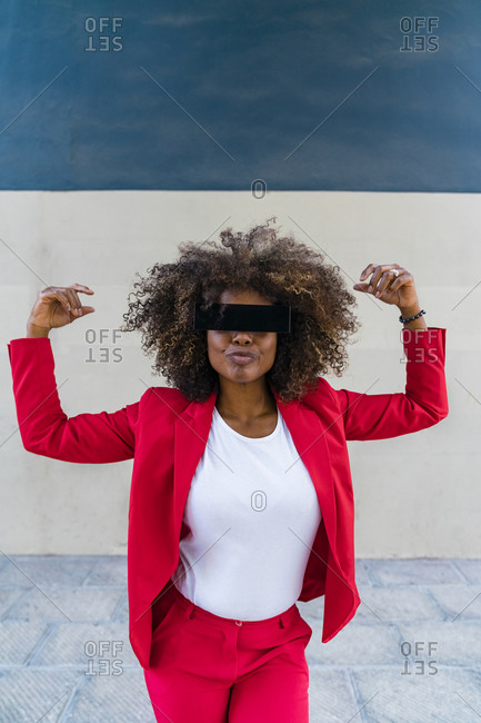 blindfolded woman, Stock image