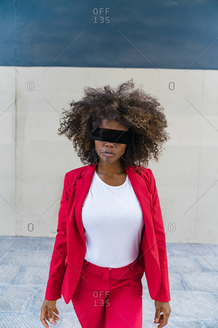 blindfolded woman, Stock image