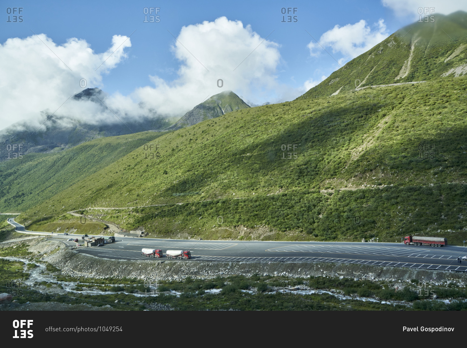 Chengdu-Lhasa Highway, Sichuan, China; August 10, 2019; The Chengdu-Lhasa Highway, also called Sichuan-Tibet Highway for short, is a modern upgrade of the ancient Sichuan-Tibet Highway. It starts from Chengdu, the capital of Sichuan Province in the east, 