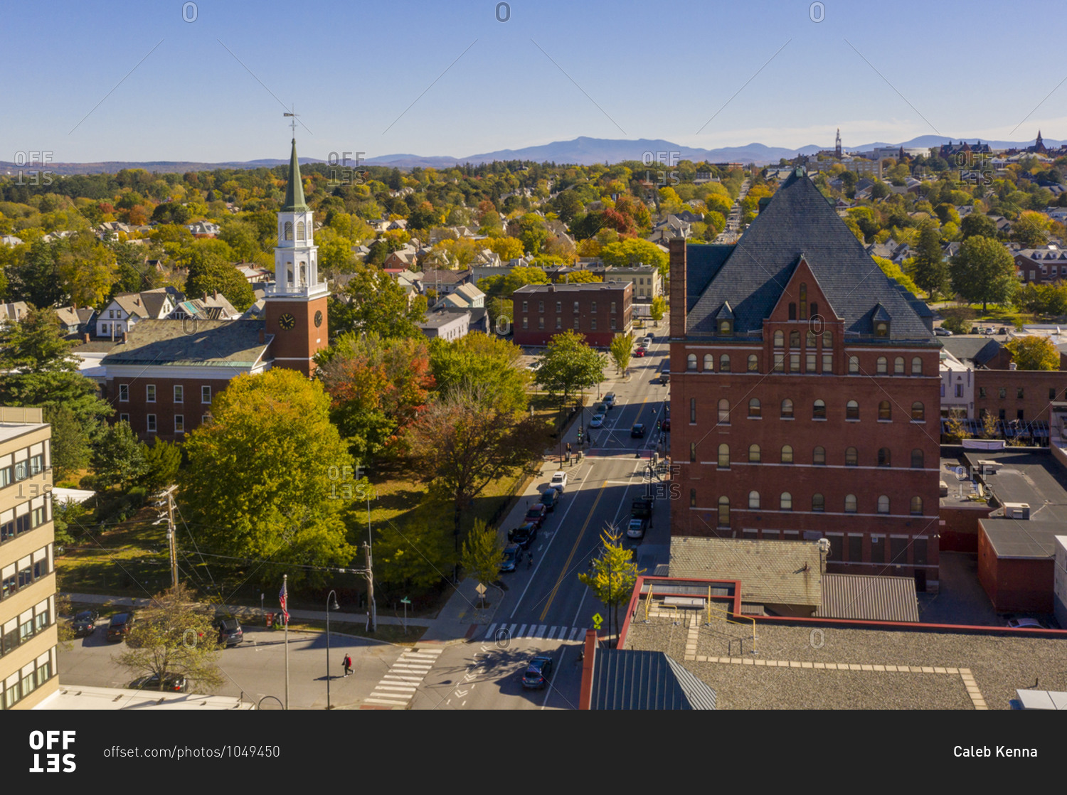 View over the city of Burlington, Vermont