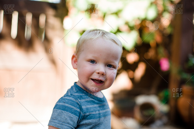 Close up of one year old boy in san diego