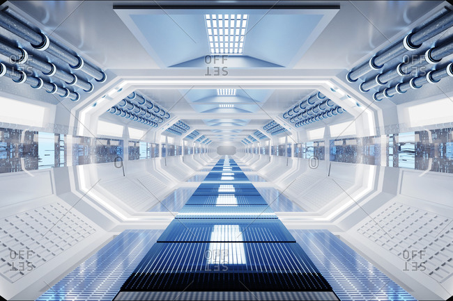 futuristic space station interior