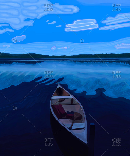 drawing of a lake stock photos - OFFSET