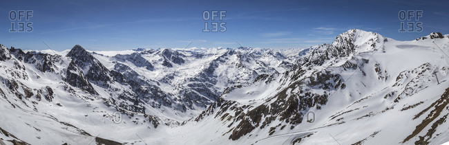 Austria, stubai valley, glacier panorama