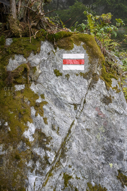 Austria, montafon, hiking trail marking.