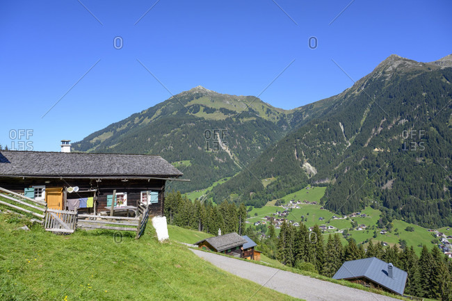 Austria, montafon, rustic mountain hut near st. gallenkirch.