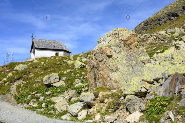 Austria, montafon, the marienkapelle at the wiesbadener hutte.