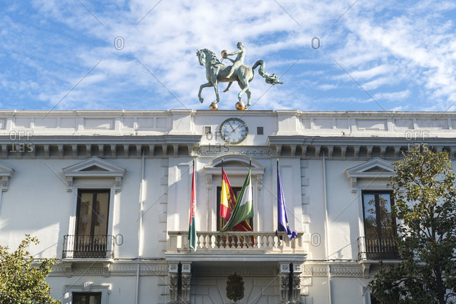 February 15, 2020: granada (spain), old town, plaza del carmen, town hall
