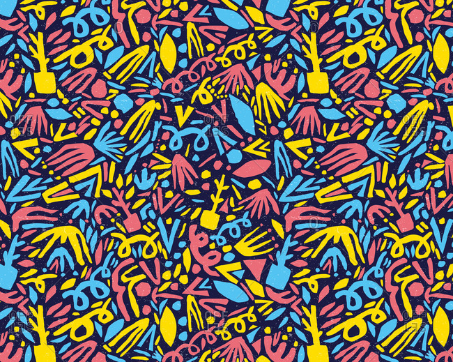 Colorful abstract forest pattern illustration