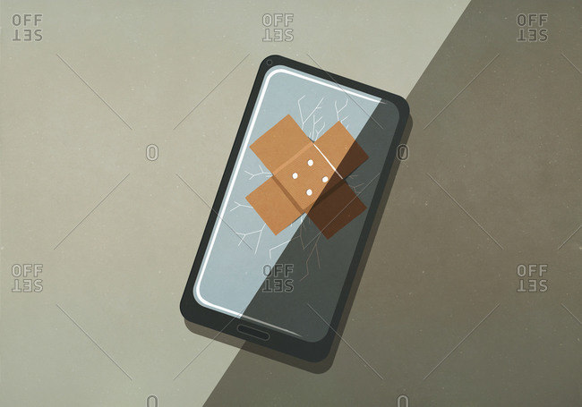 Bandage over cracked smart phone screen