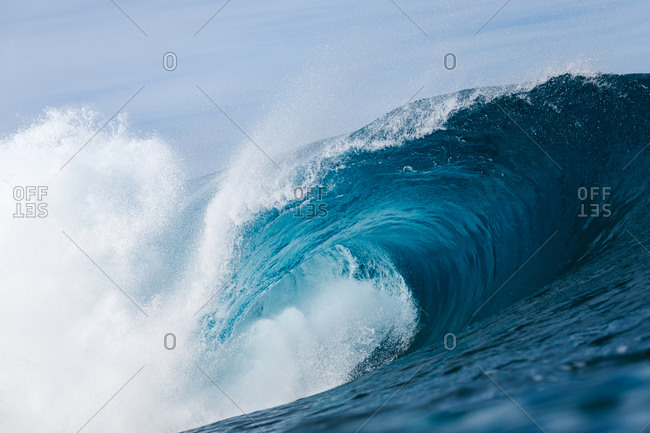 Wave breaking on a beach in canary islands