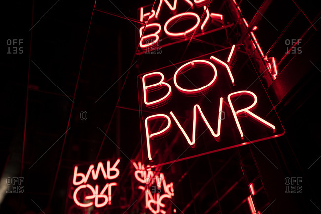 A Red glowing neon sign