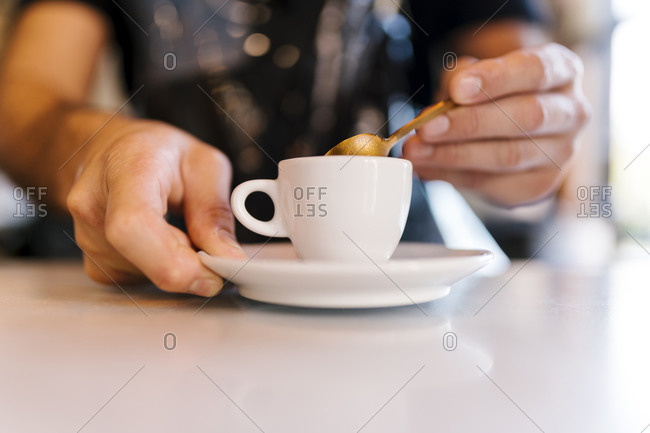 Hands of Barista Sifting Coffee from the Package Stock Photo - Image of  barista, worker: 147953878