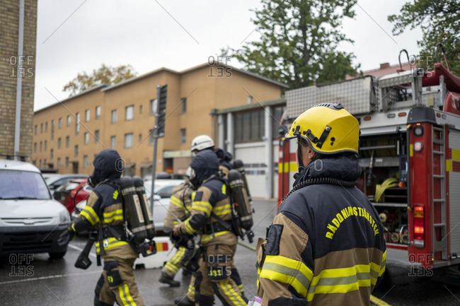- September 26, 2020: View of firefighters on scene