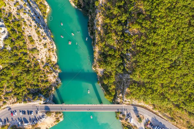 Aerial view of the grand canyon du Verdon, Provence, France.