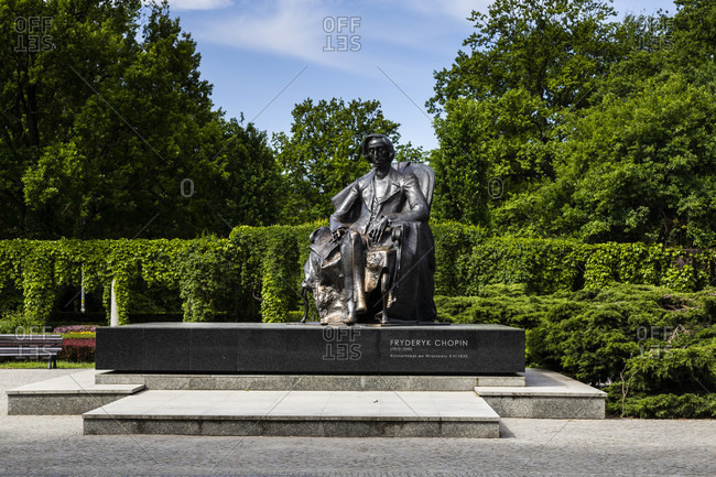 May 22, 2020: Europe, Poland, Lower Silesia, Wroclaw - Park Poludniowy - Frederic Chopin Monument