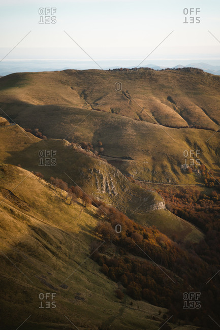 Beautiful textures on the hills of Larrau in French Pyrenees