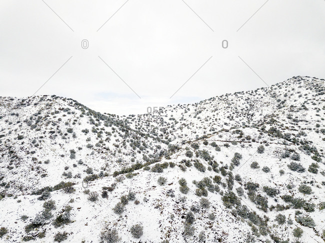 The Sandia Mountains in the Snow in Albuquerque New Mexico