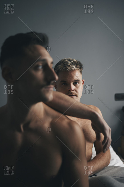 Portrait of two boys with moustaches