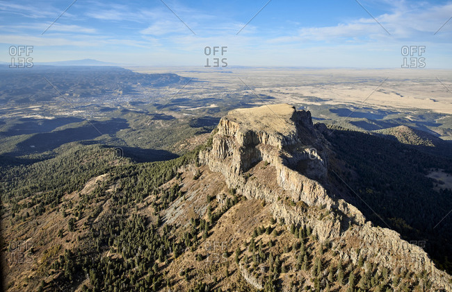 USA- Colorado- Aerial view of Fishers Peak in Rocky Mountains