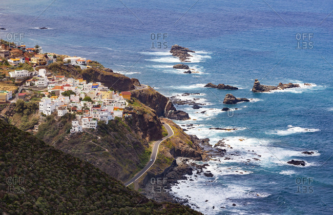 Spain- Province of Santa Cruz de Tenerife- Almaciga- Secluded village on rugged shore of Tenerife island