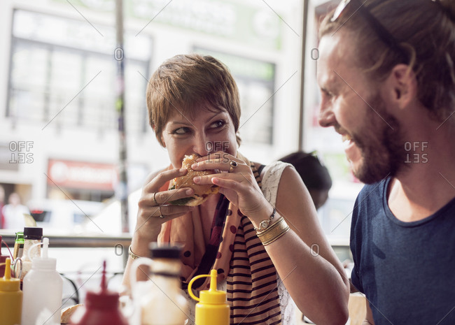 Man Eating Burger Stock Photos Offset