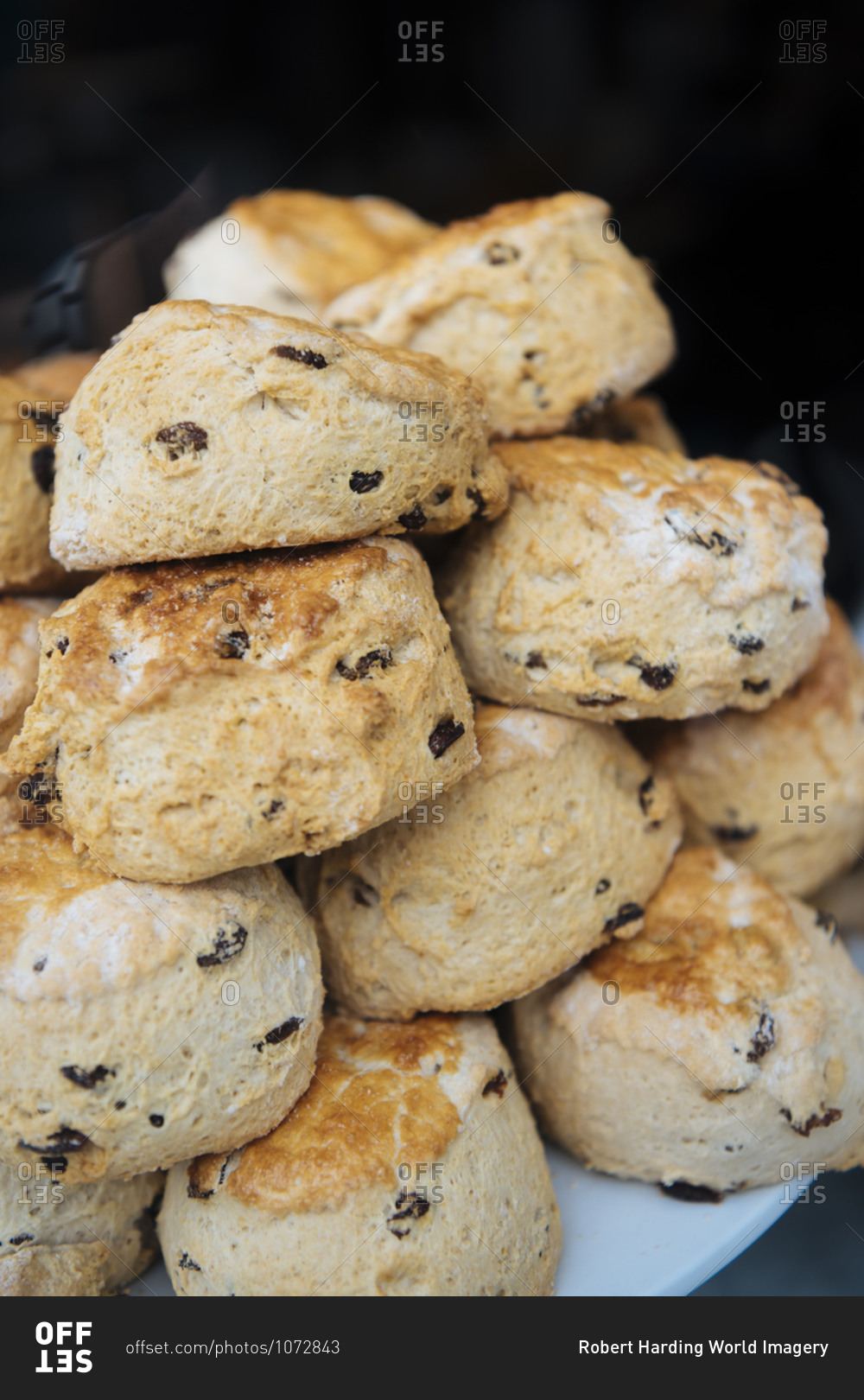 Scones on display, Bourton-on-the-Water, Cotswolds, Gloucestershire, England, United Kingdom, Europe