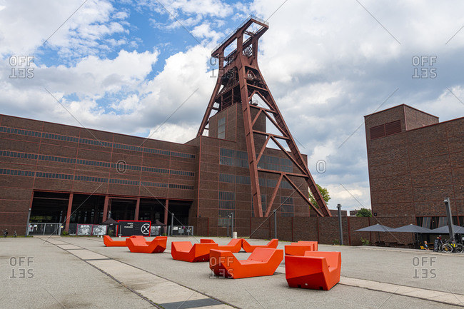 August 21, 2020: Shaft 12, Zollverein Coal Mine Industrial Complex, UNESCO World Heritage Site, Essen, Ruhr, North Rhine-Westphalia, Germany, Europe