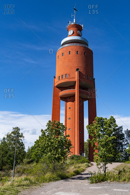 Old water tower now an observation platform, Hanko, southern Finland, Europe