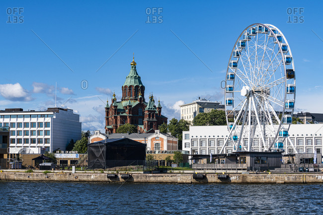 July 21, 2020: Skyline with Uspenski Cathedral, Helsinki, Finland, Europe