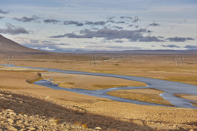 The wilderness of Iceland's desolate interior, The Kjolur valley, in the south of the Highlands region, central Iceland, Polar Regions