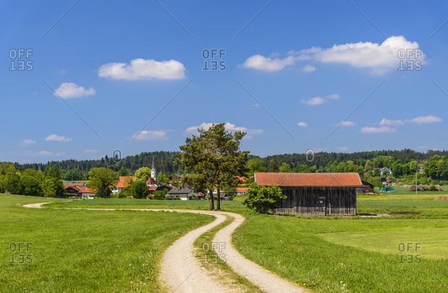 Germany, bavaria, upper bavaria, tiler land, dietramszell, baiernrain district, town view