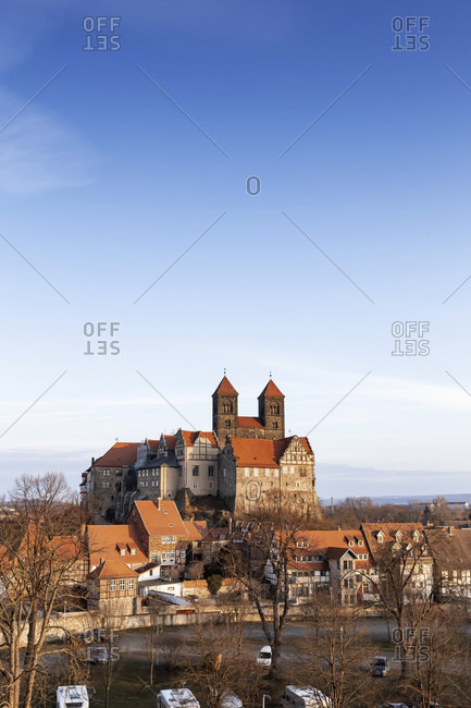 Quedlinburg castle in the harz mountains, saxony-anhalt, germany