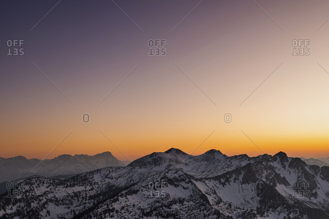 View from simetsberg over the ester mountains with krottenkopf etc. to the zugspitze