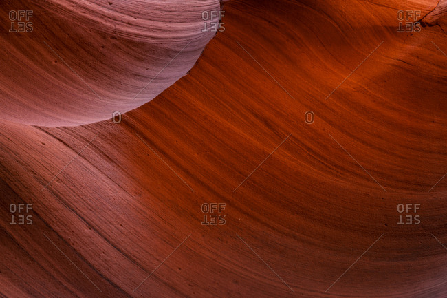 Abstract detail of red canyon wall inside Canyon X