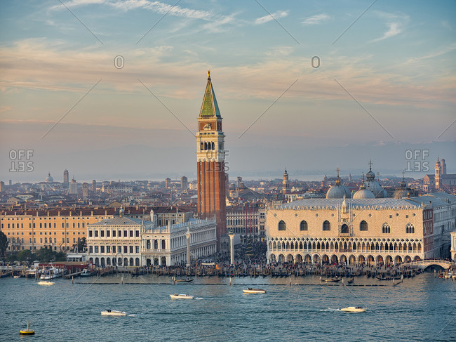 View on San Marco square from the bell tower of San Giorgio Maggiore