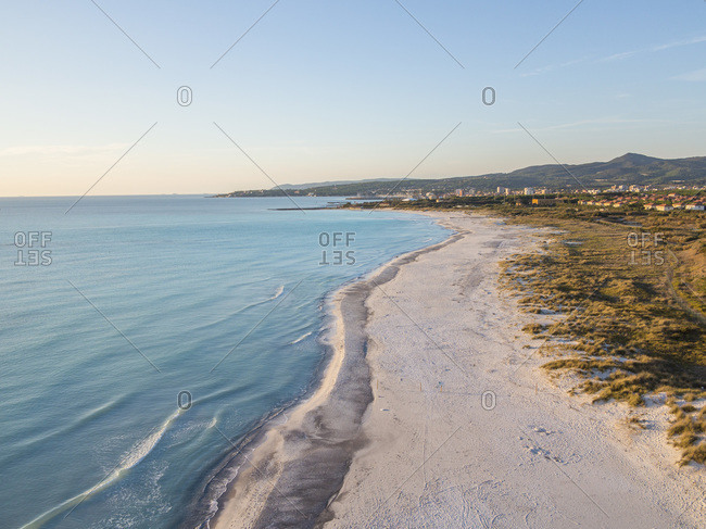 Drone view of Rosignano, the white beach