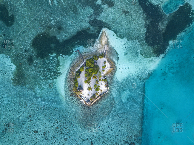 Aerial view of Barefoot Island- Hudhuranfushi island - Maldives