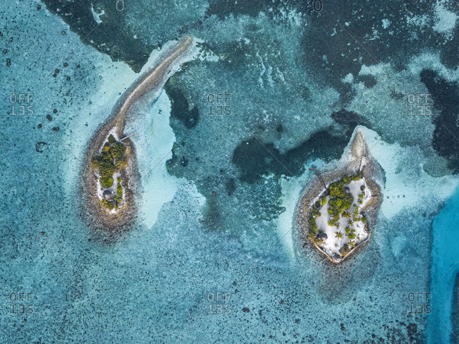 Aerial view of Barefoot Island- Hudhuranfushi island - Maldives