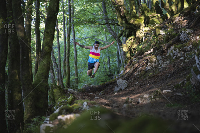 runner in forest
