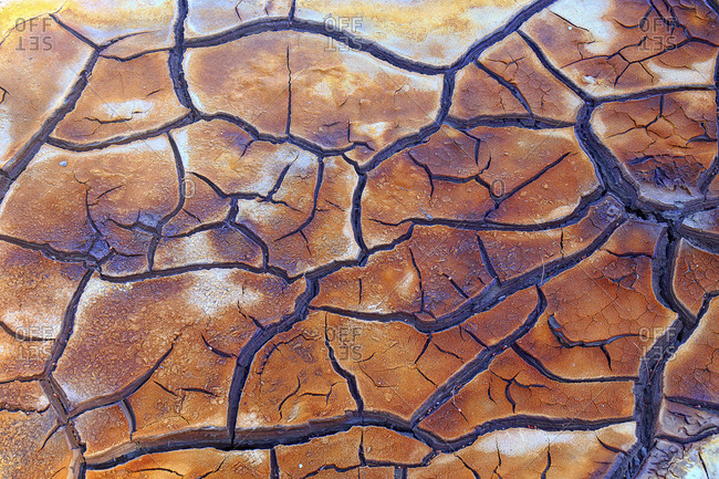 Cracked dried river bed in Spain