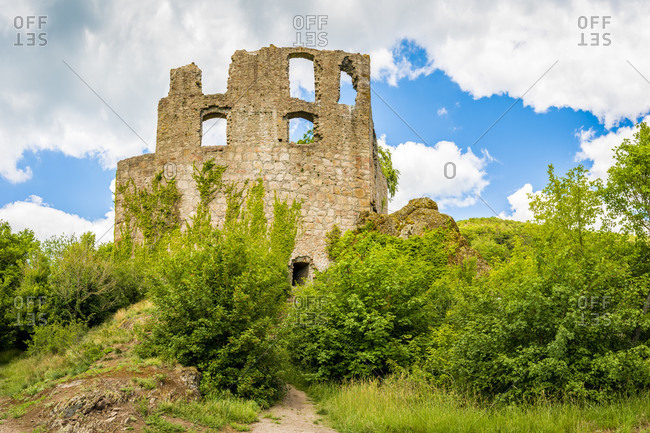 Falkenstein Castle in the town of the same name in the Palatinate in Donnersberg district, Rhineland-Palatinate, Germany,