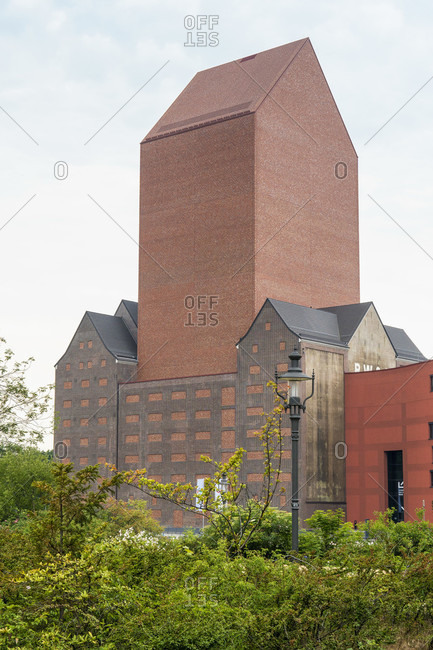 June 11, 2020: Duisburg, inner harbor, office building (formerly Lehnkering granary), monument protection