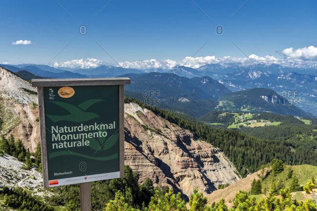 July 18, 2020: July 18, 2020: Aldein, Province of Bolzano, South Tyrol, Italy. Geoparc Bletterbach.