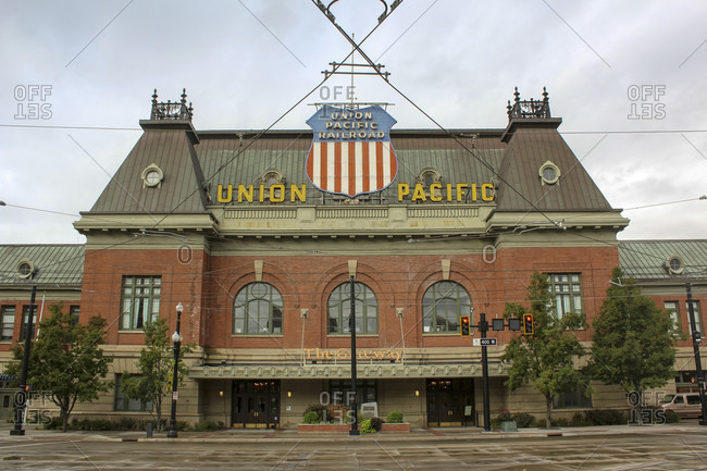 October 16, 2016: Exterior view of the Union Pacific Railroad building in Salt Lake City, Utah