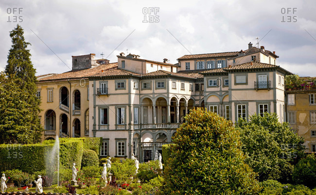 June 15, 2018: Palazzo Pfanner, house, garden, Lucca, Tuscany, Italy