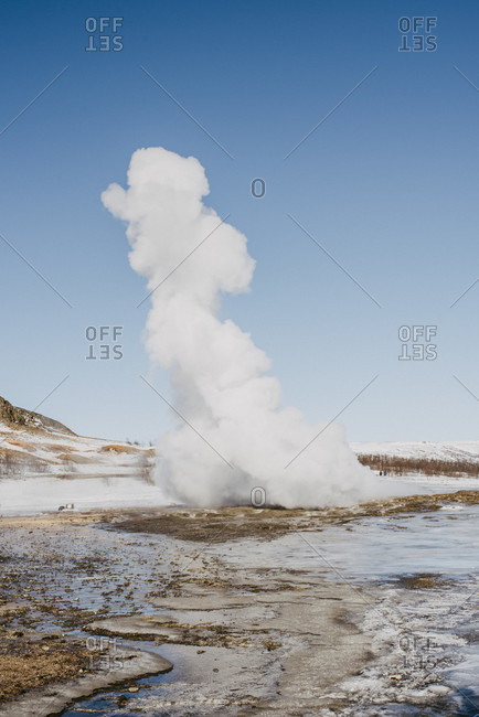 Eruption of the geyser "Strokkur" in the Haukadalur valley