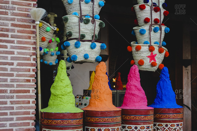Marrakech Souk Medina Berberware carpet, lamps, poufs
