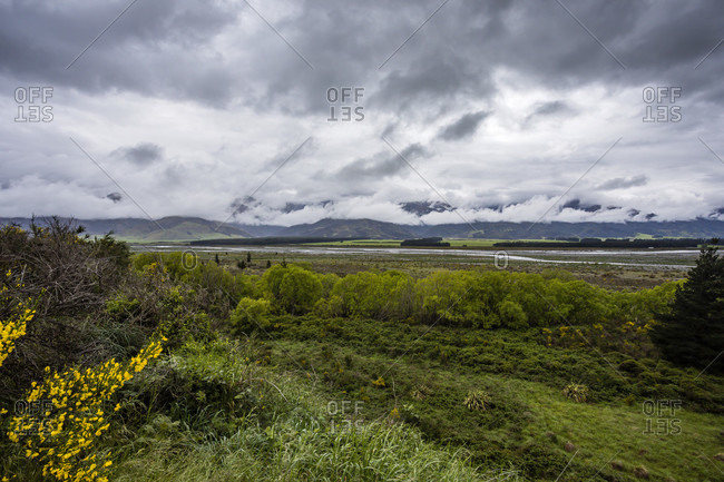 Landscape with rain clouds, South Island New Zealand
