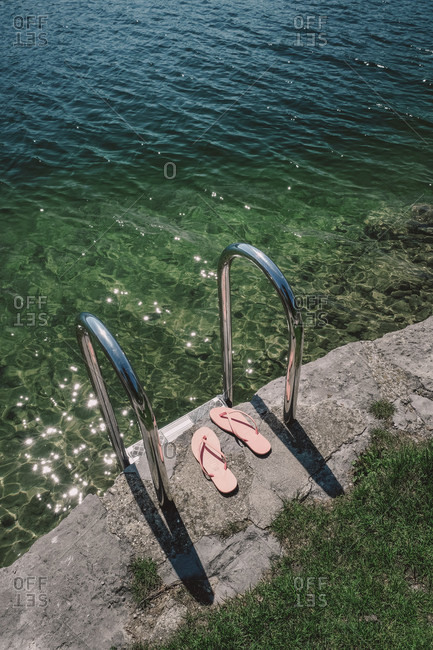 Flip flops on the lake